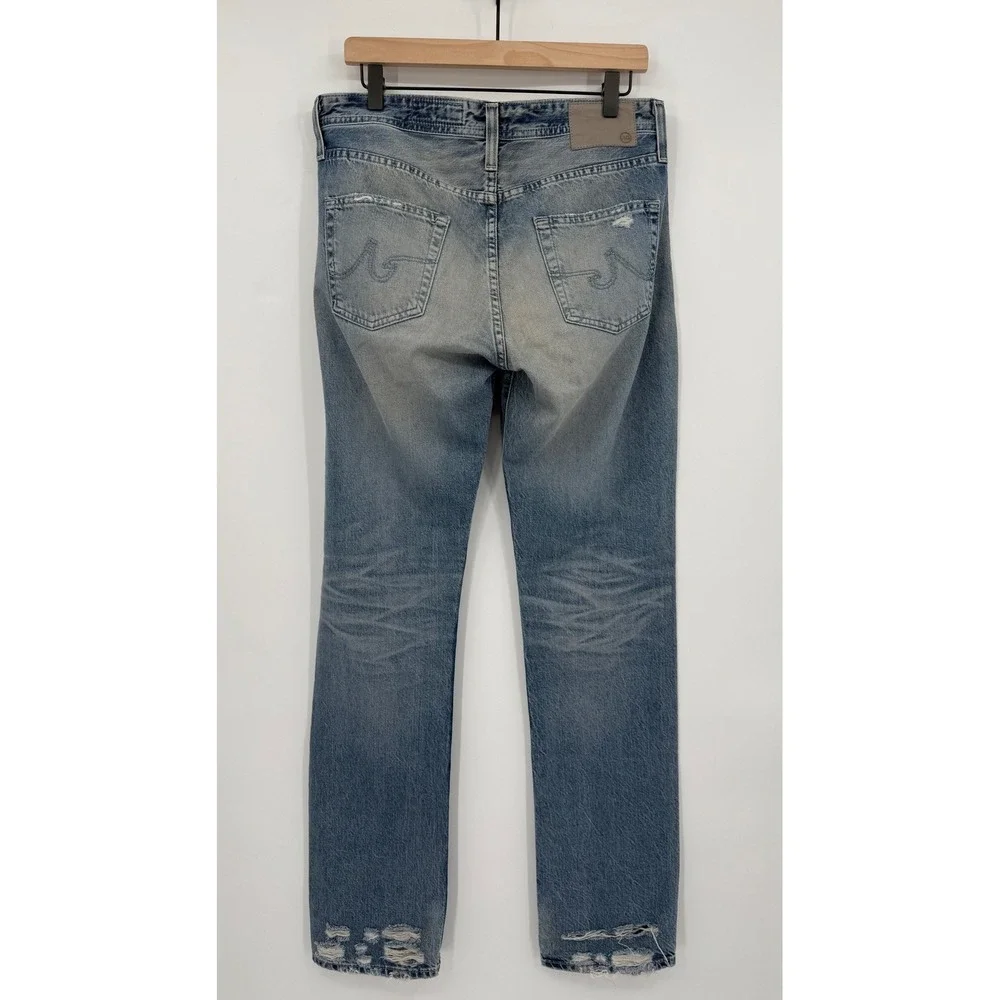 AG Adriano Goldschmied Jeans Mens 31 Blue The Pipe Distressed‎ Straight Leg